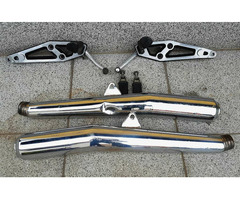 Ducati Pantah Cagiva 650 Conti Endtöpfe & Fussrastenanlage