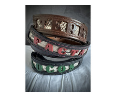 HANDGEMACHTE CLUBGÜRTEL – MIT IHRER PERSÖNLICHEN TEXT - 3