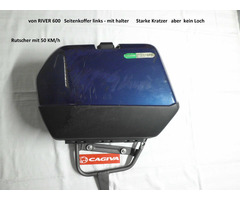 CAGIVA River 600 Seitenkoffer Links + Rechts mit Halter in blau - 4