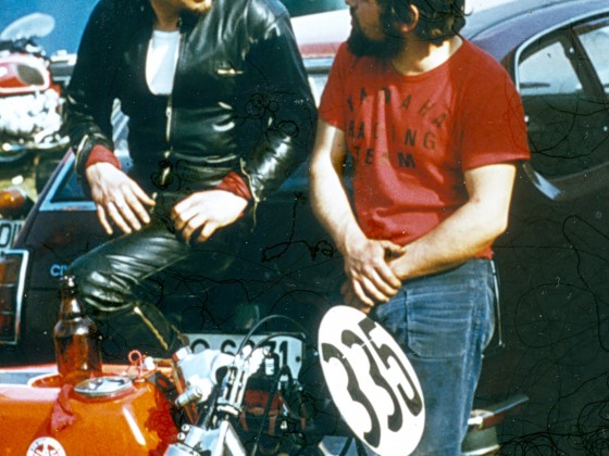 Hockenheimring 1973 Yamaha 350 Rennfahrer Freddy Gabriel & Winni Scheibe