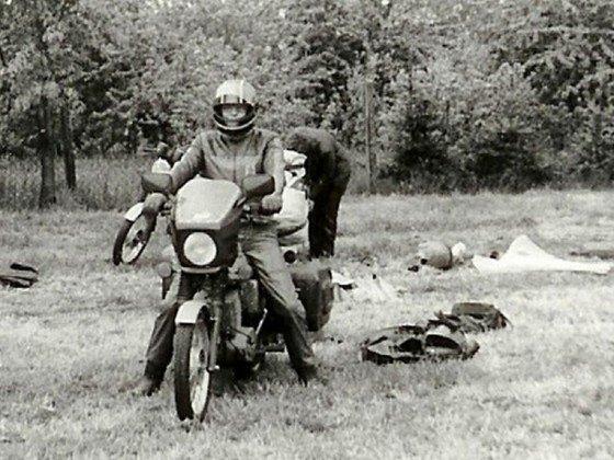 Abfahrt mit MZ nach Rennen Horice 1983