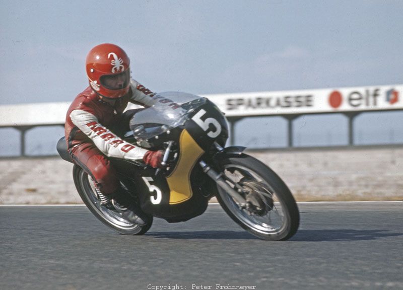 MOTORRAD - Redakteur Ludwig Braun
1975 in Hockenheim auf meiner Maico RS
