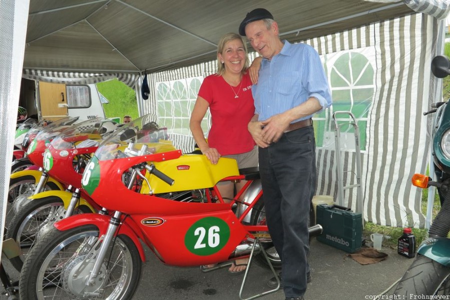 Odenwaldring Klassik 2013
Freia Klink, Hans Hinn und die neu aufgebaute Maico-Rennmaschine
