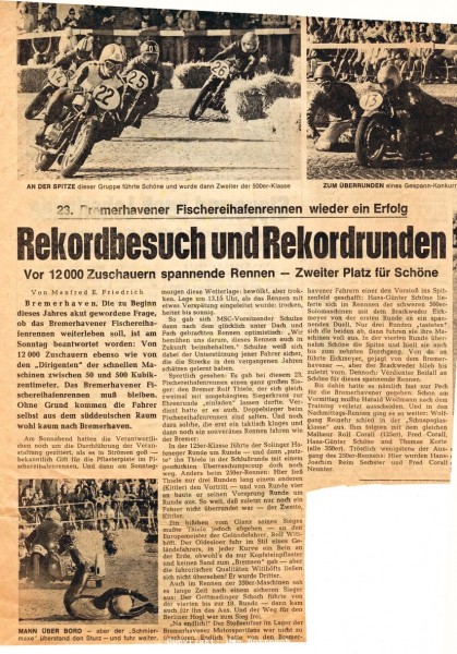 Bremerhaven 1974
Rekordbesuch und Rekordrunden
