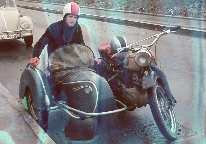 NSU Max 1968
mein Maxgespann 1968 - Beifahrer der tapfere Andreas.
