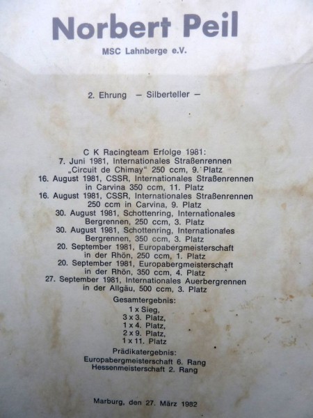 Norbert Peil
Ehrung 1982
