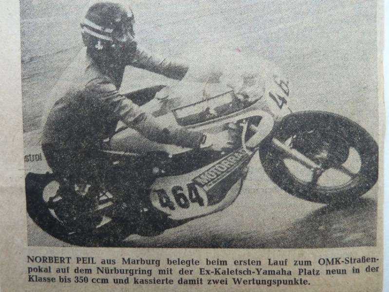 1978 B-Lizenz OMK Pokal
350 cc Nürburgring Start/Zielschleife Platz 9
