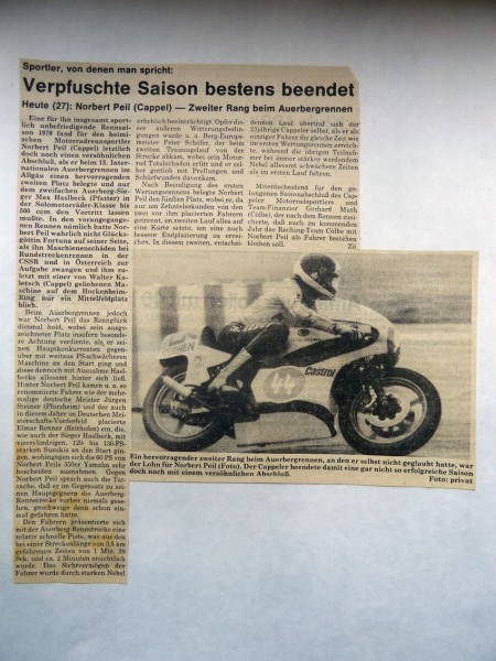 1979 I-Lizenz
Klasse 500 cc Auerbergrennen Platz 2
