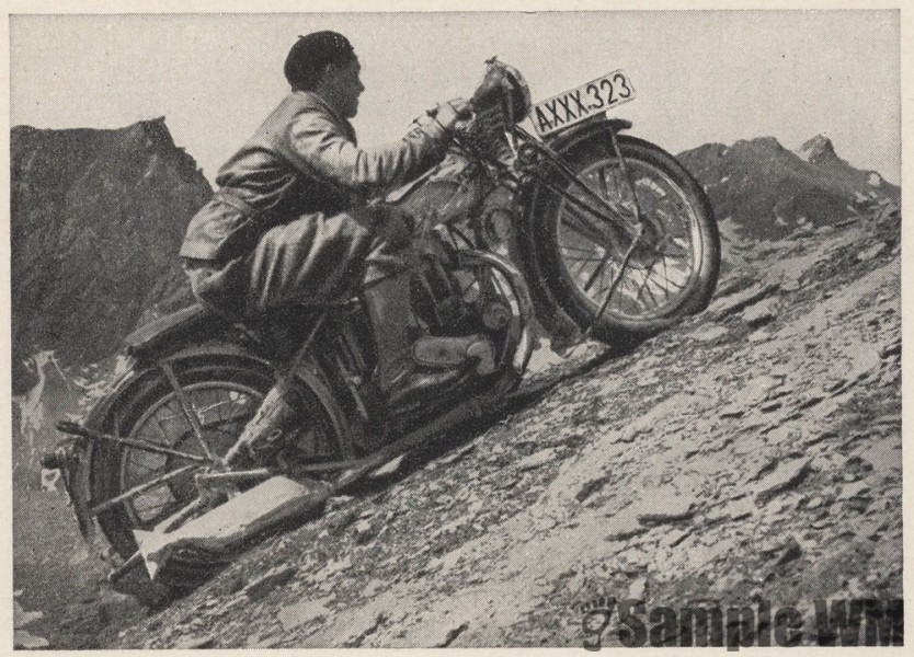 Motorrad im Großglockner-Massiv
(Kosmos-Zigarettenbilder - Sieg über Raum und Zeit)
