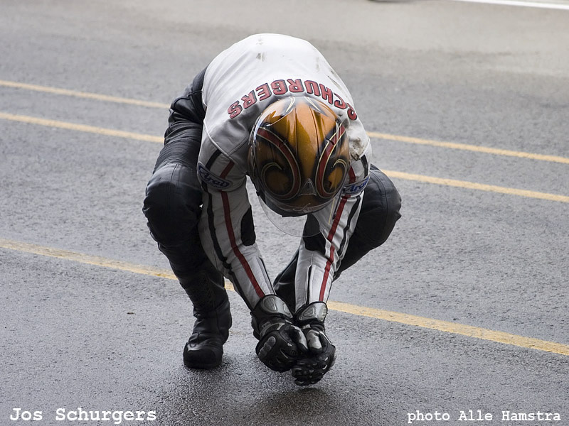 Jos Schurgers concentrating before the 125cc race Centennial TT Assen 2010
