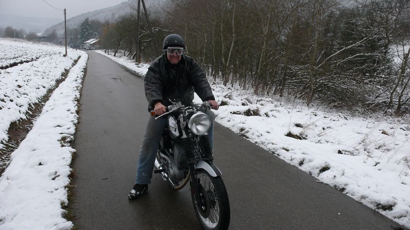 Mein Wintermoped MZ TS 300 f
Erste Probefahrt
