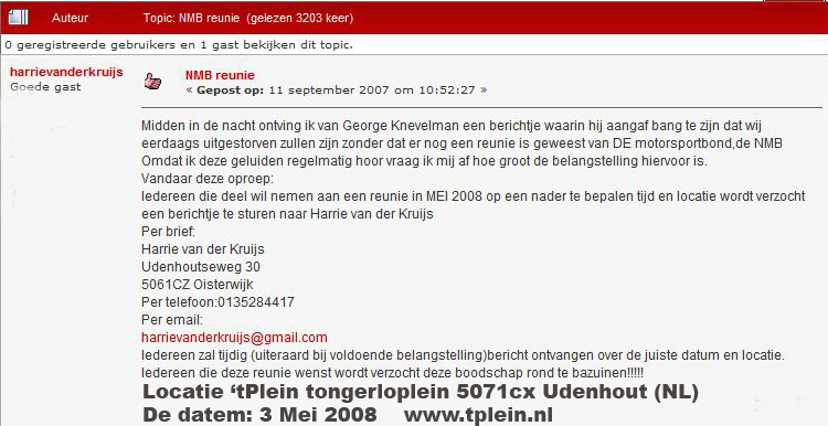 92
N.M.B. Reunie 3 mei 2008
Locatie. 't Plein
Tongerloplein 5071cx
Udenhout (NL)
www.tplein.nl

