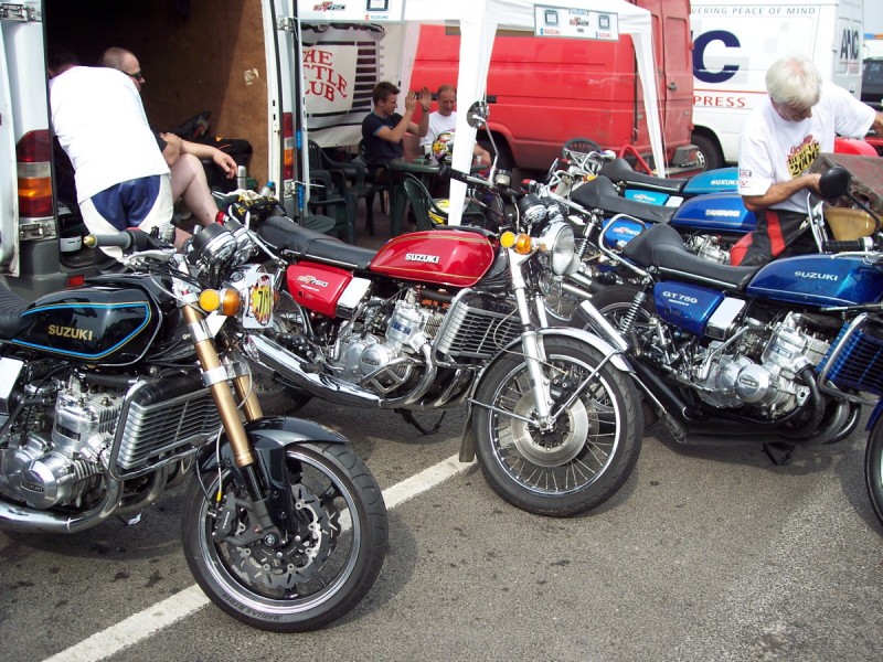 Here you see a few of us from the Kettle Club at Cadwell Park
Too many people retsore the Classic bike of their dreams only to ride them to a rally once a year.
Ride them , thrash them , take them to track days and burn rubber.
 
