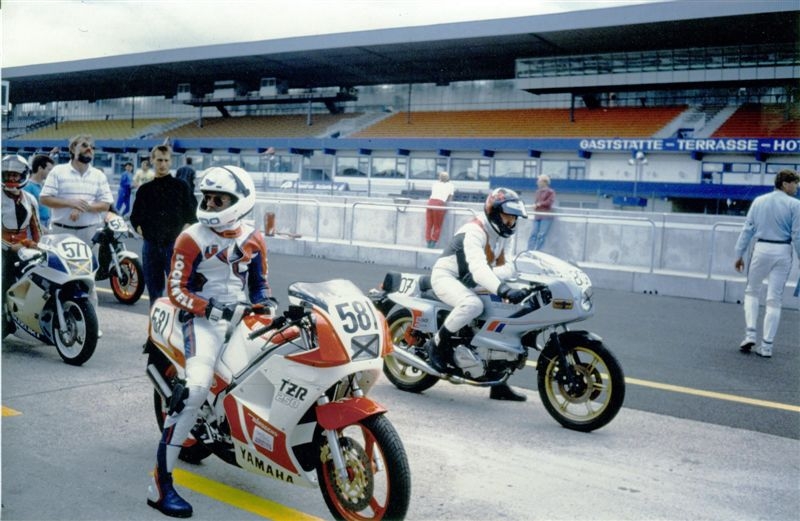 Rheintal Mo-Rallye Hockenheim 01.07.1990
#581 Udo Joeken aus M.Gladbach, Ducati Pantah #807 Klaus-Michael Kniese, 
#577 J.W. aus H.
