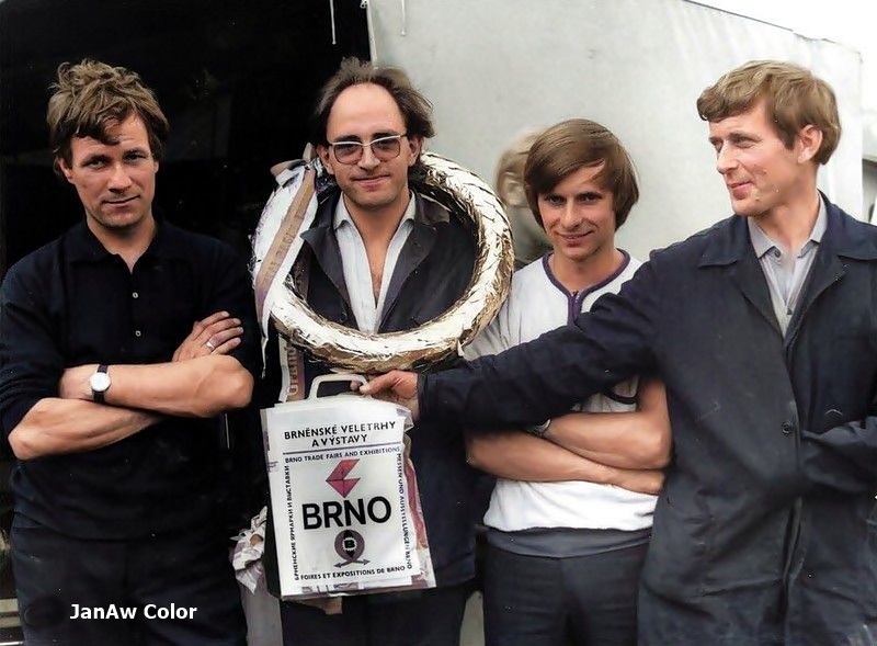 _brno_1970-Martin Mijwaart-Jan Thiel- Aalt Toersen- Nolda Fiser
Colored by Jan Adriaan 
