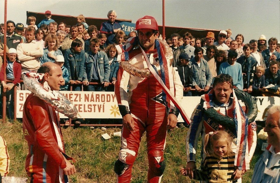 Horice 1989 .500cc 1e Pavel Dekanek. 2e Rudy Zeller.3e Harry Heutmekers.
