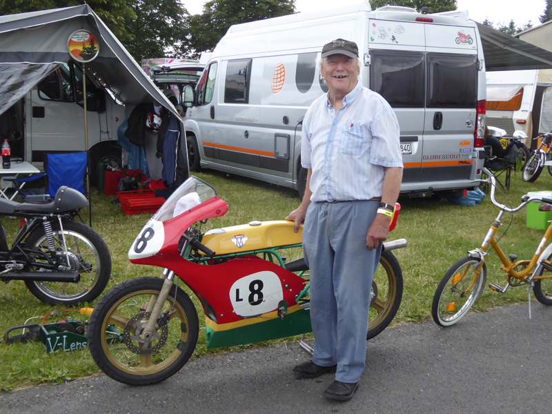 Rudi Rupp mit seiner Maico RS80, der Europameistermaschine!

