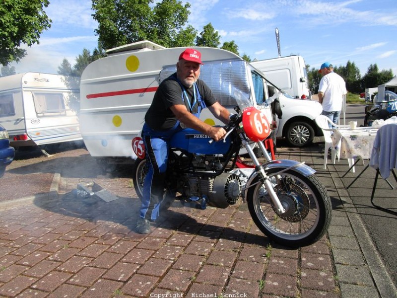 Karl-Heinz Geisslinger auf der Wankel-Hercules

