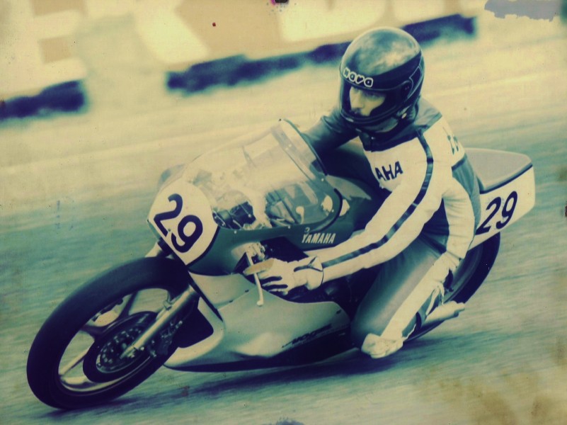 Klaus Feldmeier Hockenheim kleiner Kurs  Sachskurve 1985
Yamaha TZ350G
