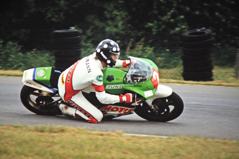 Colmar Berg 1985
Andreas Hofmann - erster deutscher Superbike Champion
1985 auf Jung Kawasaki
