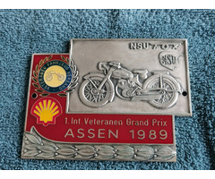 Konglomerat mit Motorradsport-Teilnehmerplaketten 1986 - 2000, 24 Stück - 5